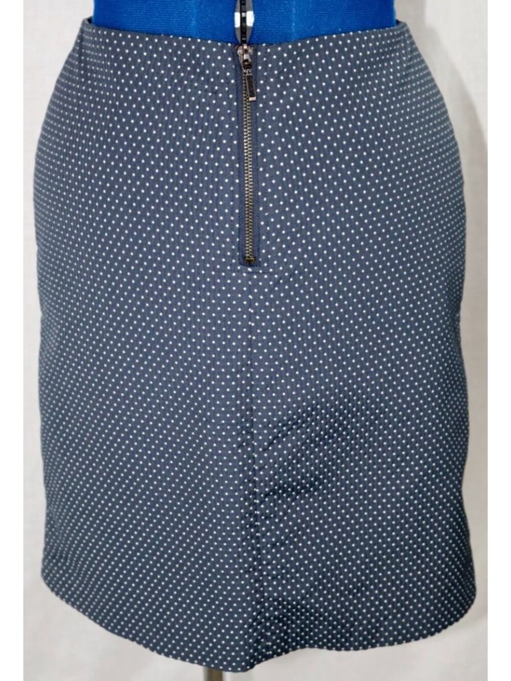 Quiet Luxury Kenar Skirt Women 6 Navy White Polka Dot Old Money Tailored Fit VTG - Picture 2 of 7